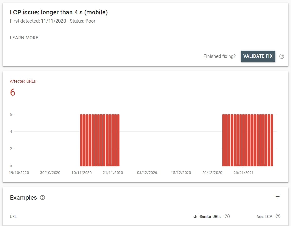 How to use Google Search Console to analyze LCP issues