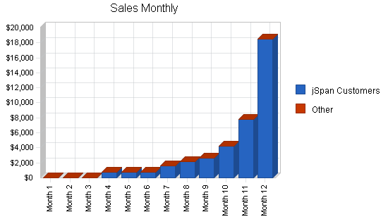 Internet asp business plan, marketing and sales forecast chart image