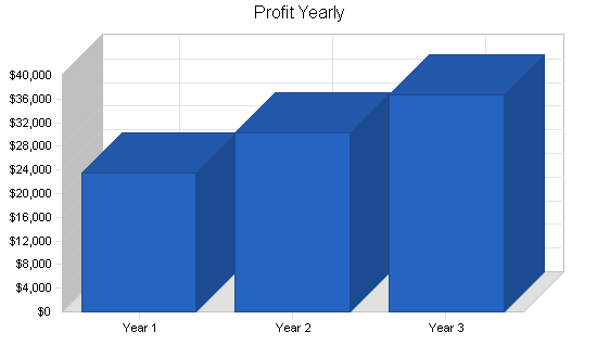 Pizzeria business plan, financial plan chart image