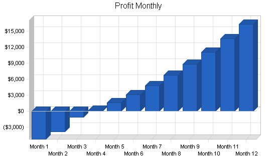 Microbrew bar business plan, financial plan chart image