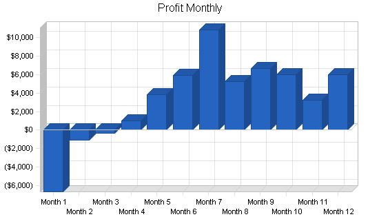 Retail furniture manufacturer business plan, financial plan chart image