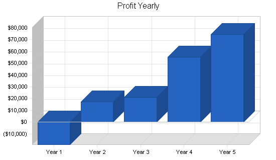 Commercial catalog sales business plan, financial plan chart image