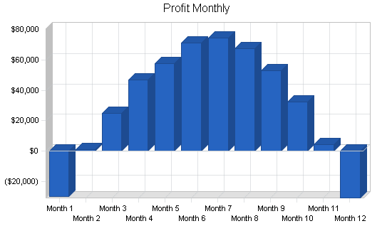 Nightclub saloon business plan, financial plan chart image