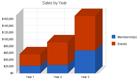 Membership social events business plan, strategy and implementation summary chart image