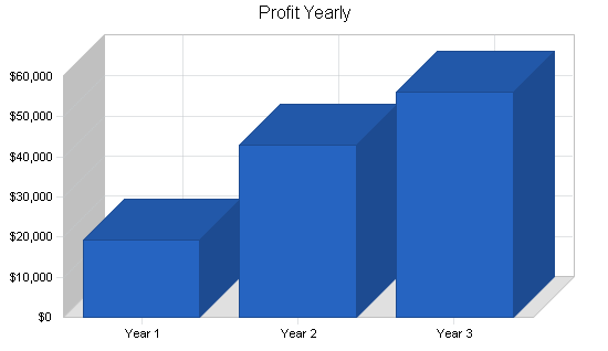 Retail bicycle shop business plan, financial plan chart image