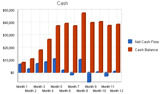 Skateboard gear retail business plan, financial plan chart image