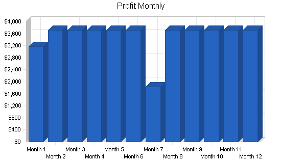 Fishing equipment business plan, financial plan chart image