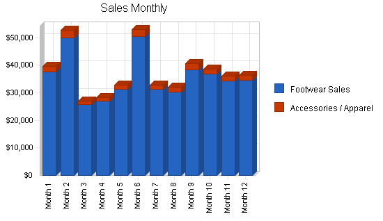 Athletic shoe store franchise business plan, strategy and implementation summary chart image