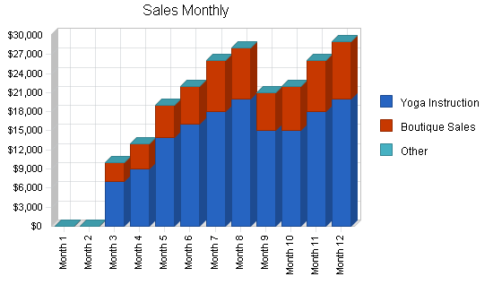 Yoga center business plan, strategy and implementation summary chart image