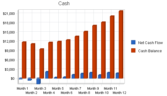 Membership social events business plan, financial plan chart image