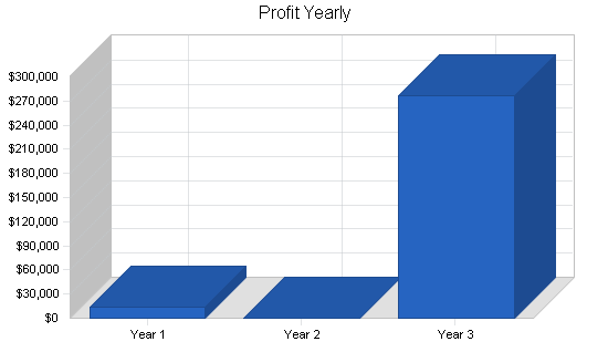 Specialty gifts business plan, financial plan chart image