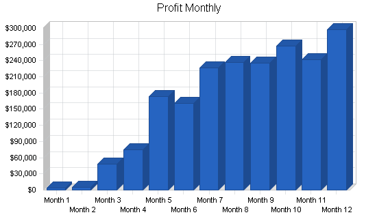 Retail tennis shop business plan, financial plan chart image