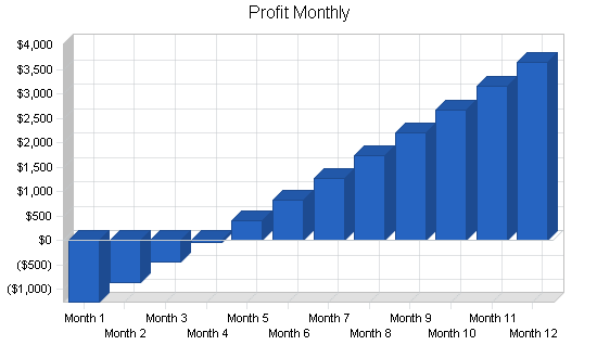 Recreation center business plan, financial plan chart image