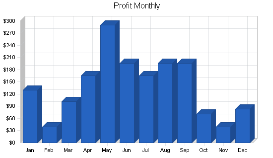 Physical therapy massage business plan, financial plan chart image