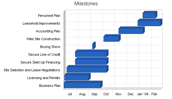 Bridal shop business plan, strategy and implementation summary chart image