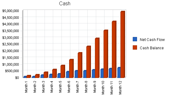 Real estate website business plan, financial plan chart image