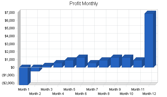 Motorcycle shop business plan, financial plan chart image