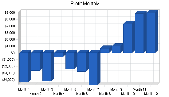 Plumbing business plan, financial plan chart image