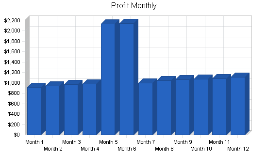 Art supply store and gallery business plan, financial plan chart image