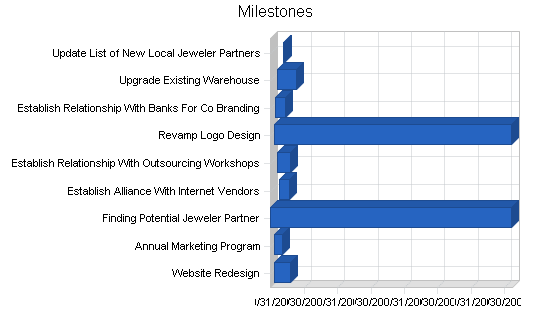 Diamond retailer business plan, strategy and implementation summary chart image