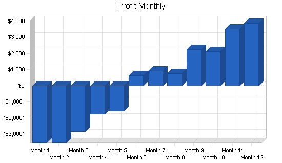 Ethnic food import business plan, financial plan chart image