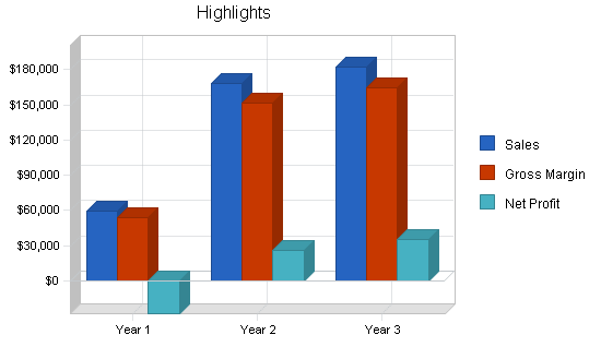 Construction repair business plan, executive summary chart image