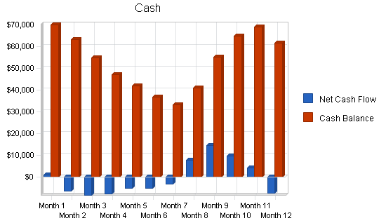 Houseboat rental business plan, financial plan chart image