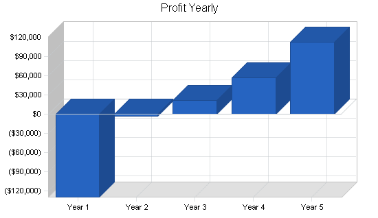 Database software business plan, financial plan chart image