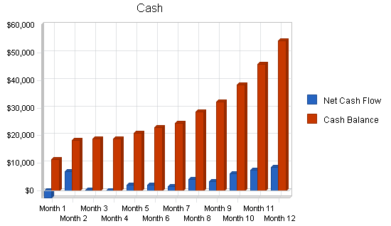 Direct mail and shipping business plan, financial plan chart image