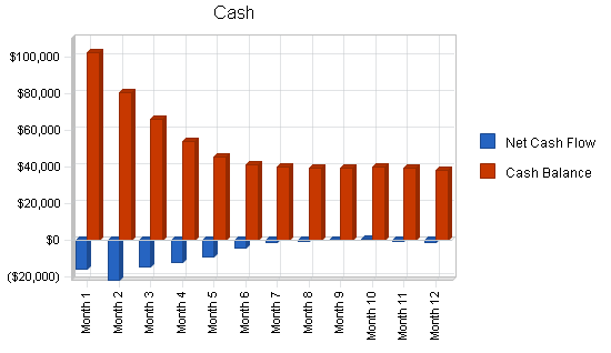 Call center business plan, financial plan chart image