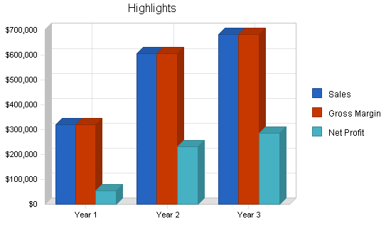 Self-storage business plan, executive summary chart image