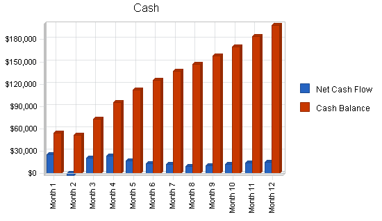 Tanning salon business plan, financial plan chart image