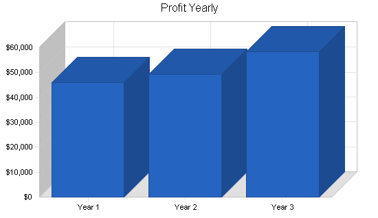 Rock climbing gym business plan, financial plan chart image