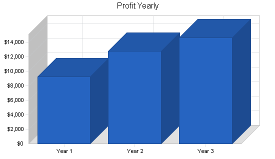 Sports equipment retail business plan, financial plan chart image