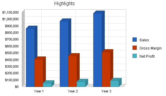 Music retail business plan, executive summary chart image