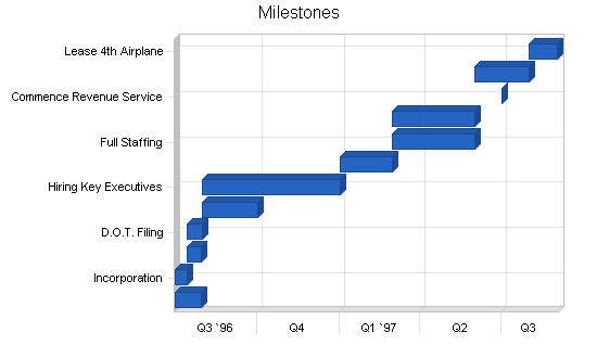 Regional airline business plan, strategy and implementation summary chart image