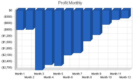 Handyman maintenance business plan, financial plan chart image