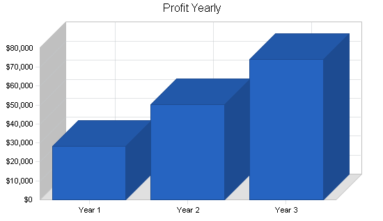 Gymnastics instruction business plan, financial plan chart image