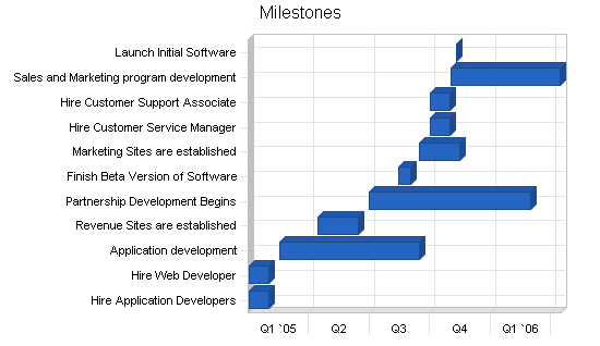 Database software business plan, strategy and implementation summary chart image