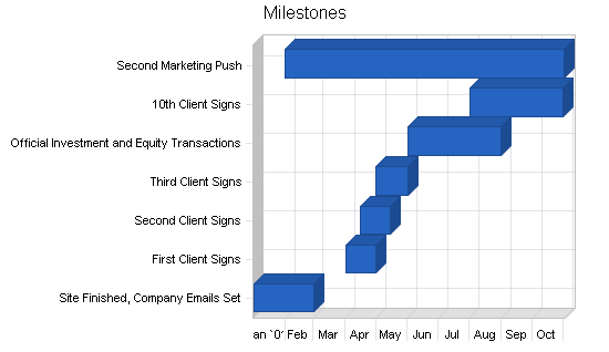 Marketing consulting business plan, strategy and implementation summary chart image