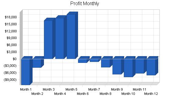 Miniature golf course business plan, financial plan chart image