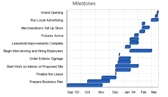 Hardware retail franchise business plan, strategy and implementation summary chart image