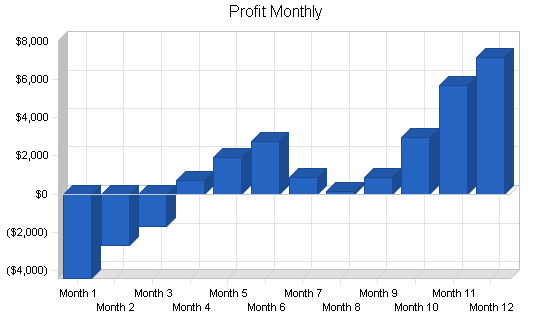 Organic food store business plan, financial plan chart image