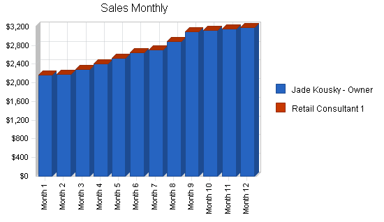 Personal shopping services business plan, strategy and implementation summary chart image