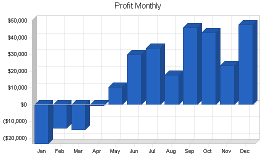 Software testing business plan, financial plan chart image