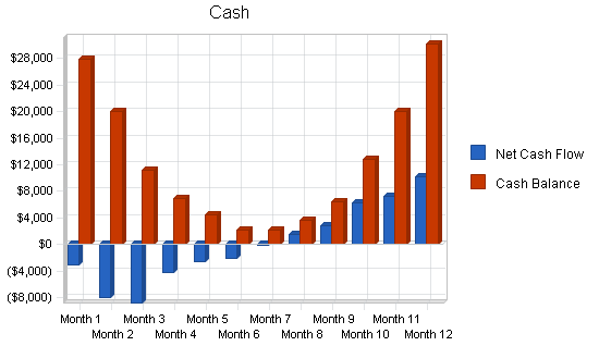 Airport taxi business plan, financial plan chart image