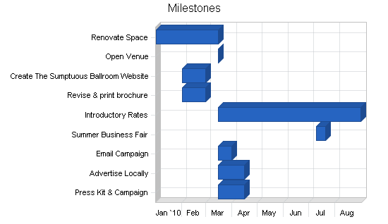 Catering and ballroom rental business plan, strategy and implementation summary chart image