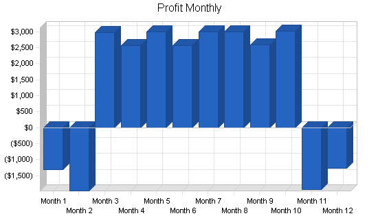 Gourmet food store business plan, financial plan chart image