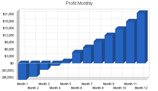 Janitorial services business plan, financial plan chart image