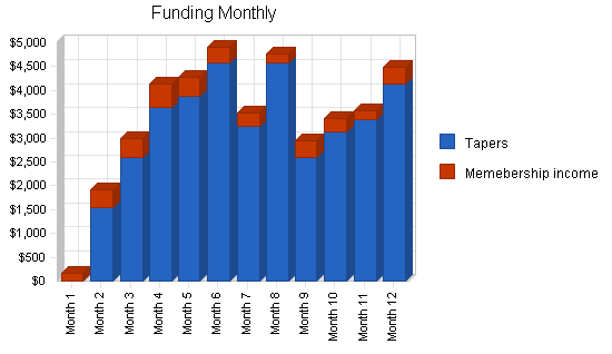 Nonprofit recording co-op business plan, strategy and implementation summary chart image